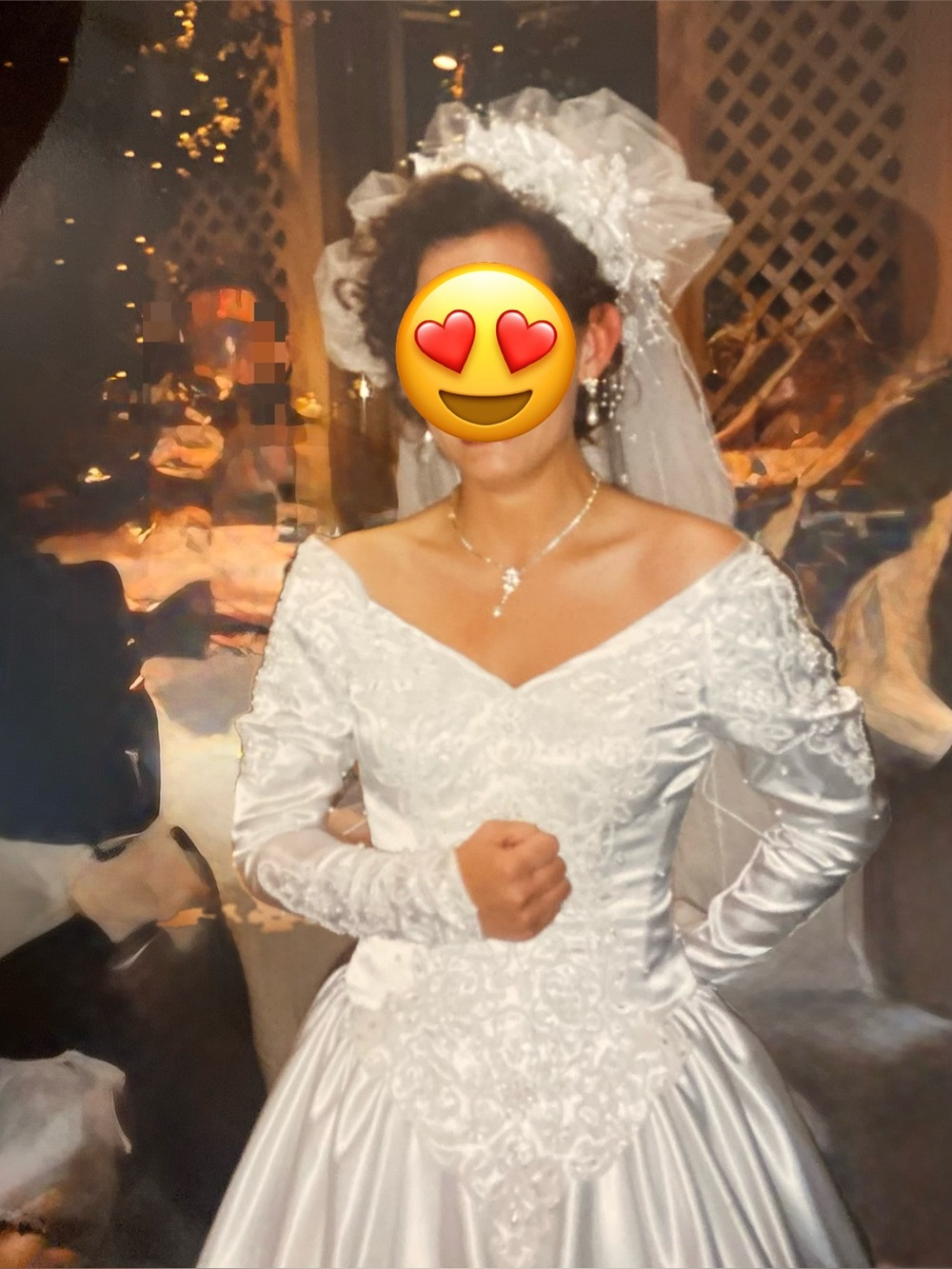 1994 Vintage White Satin Bridal Gown